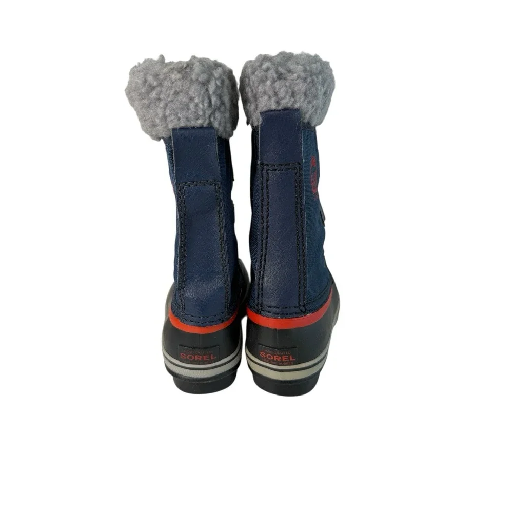 Sorel Yoot Pac Nylon Quarry Winter Boots Navy Blue- Orange‎ Size 1Y NO BOX